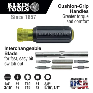 Klein Tools 32500 11-in-1 Multi-Bit Screwdriver / Nut Driver, Multi-Purpose - view 2