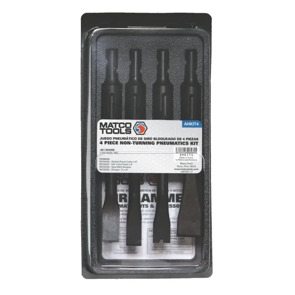 4 PIECE NON-TURNING AUTOMOTIVE UTILITY PNEUMATICS KIT