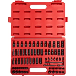 Sunex 74 Piece 1/4″ Drive Master SAE & Metric Impact Socket Set (1874)