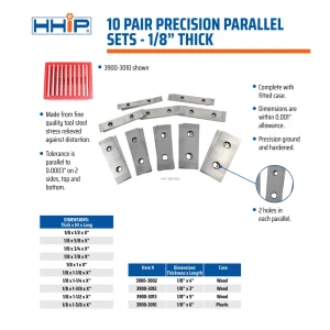 HHIP 1/8 X 5″ 10 PAIR PRECISION PARALLEL SET (3900-3013) - view 2
