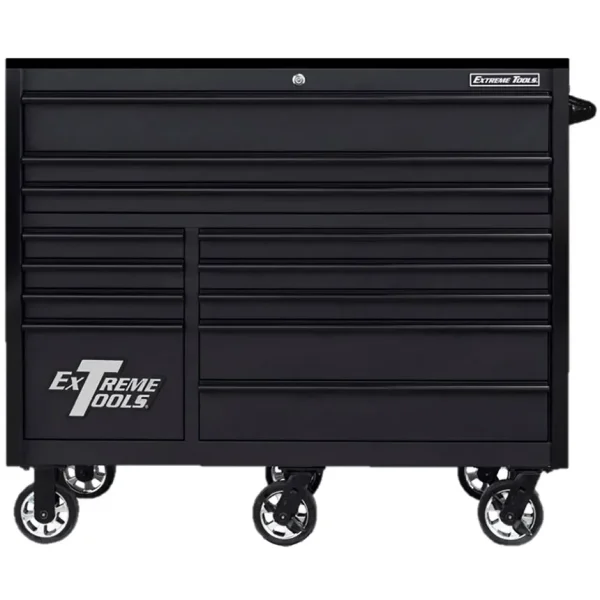 Extreme Tools® RX Series 55in W x 25in D 12-Drawer Roller Cabinet 150 lb Slides