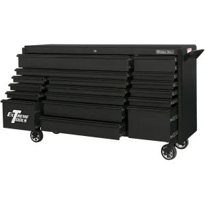 Extreme Tools® DX Series 72in W x 21in D 17 Drawer Triple Bank Roller Cabinet 100 lbs Slides - view 2