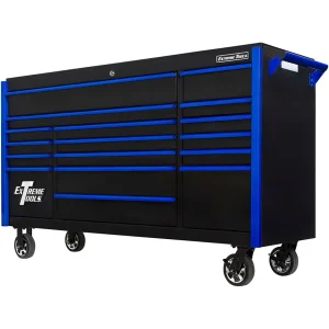 Extreme Tools® DX Series 72in W x 21in D 17 Drawer Triple Bank Roller Cabinet 100 lbs Slides - view 3