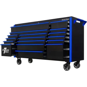 Extreme Tools® DX Series 72in W x 21in D 17 Drawer Triple Bank Roller Cabinet 100 lbs Slides - view 4