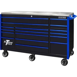 Extreme Tools® EXQ Series 72×31 17-Drawer Triple Bank Pro Roller Cabinet 300lb Slides EX Quick Rel Drawer Pulls - view 3