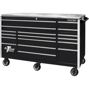 Extreme Tools® EXQ Series 72×31 17-Drawer Triple Bank Pro Roller Cabinet 300lb Slides EX Quick Rel Drawer Pulls - view 4