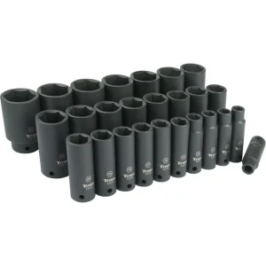 26 pc. 1/2 in. Drive Metric Deep Impact Socket Set