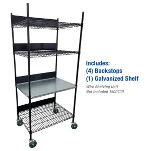 Galvanized Shelf with 4 Back Stops - view 4