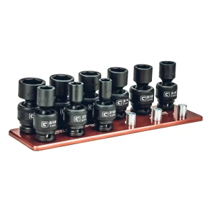 1/2″ Drive Universal Impact Socket Sets, 7/16 – 15/16 in., Billet Aluminum Tray
