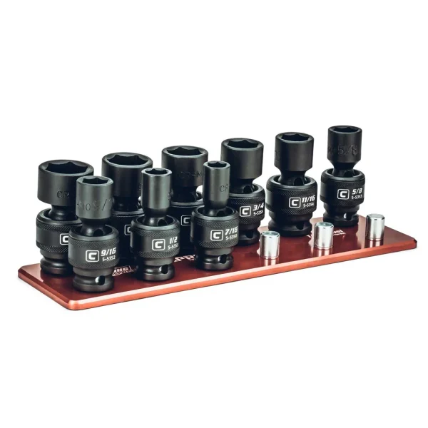 1/2″ Drive Universal Impact Socket Sets, 7/16 – 15/16 in., Billet Aluminum Tray