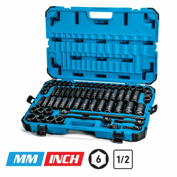 1/2″ Drive Master Impact Socket Set, Metric and SAE