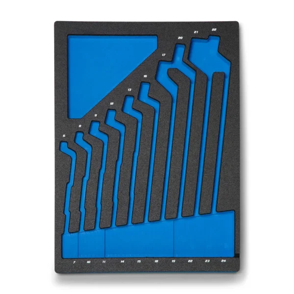 Mechanic’s Tray for 75-Degree Offset Double Box End Wrenches, Metric