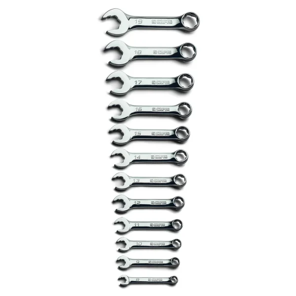 WaveDrive Pro Stubby Combination Wrench Set, 8 to 19 mm