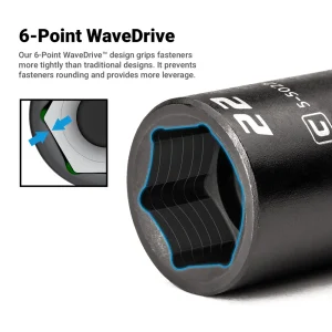 1/2″ Drive Shallow Impact Socket Set, 7/16 to 1-1/4″ - view 2
