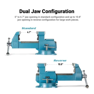 Reversible Bench Vise, Ductile Iron 6 1/2″ - view 2