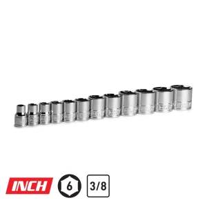3/8″ Drive Shallow Chrome Sockets Set, 5/16 – 1″