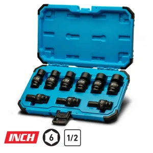 1/2″ Drive Universal Impact Socket Sets, 7/16 – 15/16 in., SAE