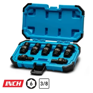 3/8″ Drive Universal Impact Socket Sets, 3/8 to 3/4 in., SAE