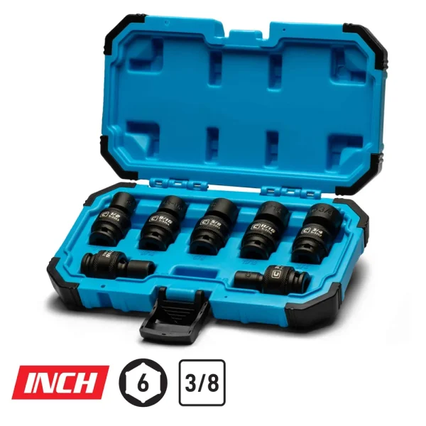 3/8″ Drive Universal Impact Socket Sets, 3/8 to 3/4 in., SAE