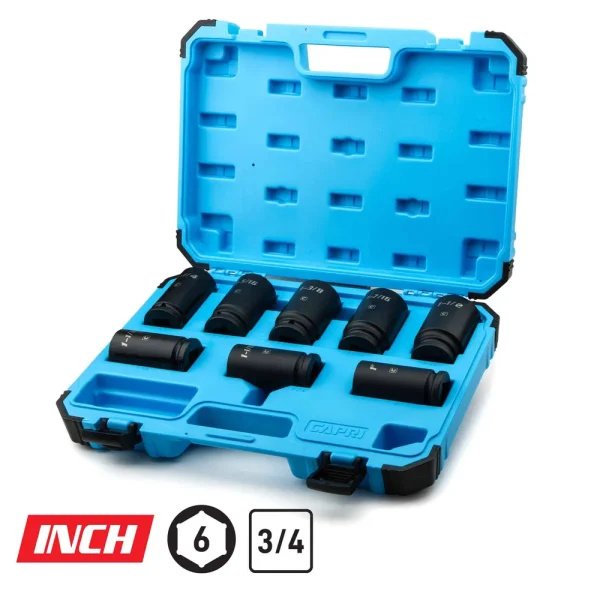 3/4″ Drive Deep Impact Socket Set, SAE