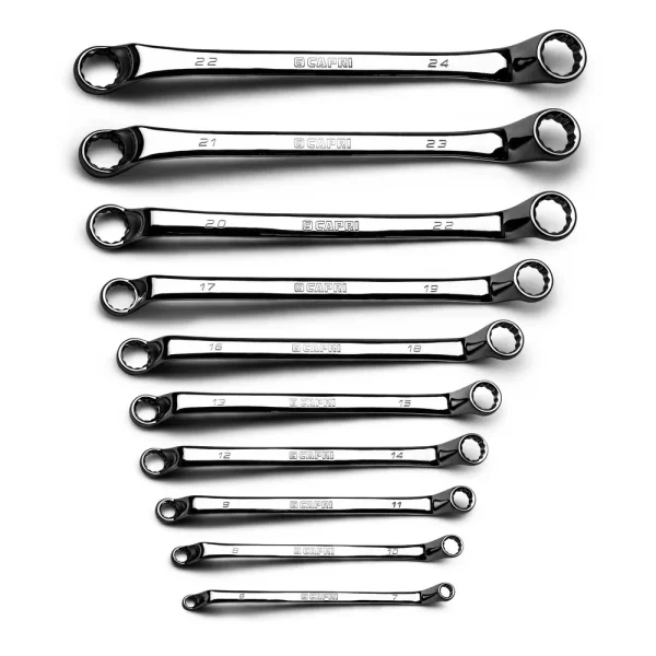 75-Degree Offset Double Box End Wrench Set, 6 to 24 mm