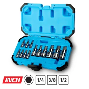 Hex Bit Socket Set, SAE, 13-Piece