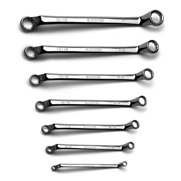 75-Degree Deep Offset Double Box End Wrench Set, 1/4 to 1 in.