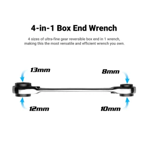 4-in-1 Reversible Box End Ratchet Wrenches, Metric - view 2