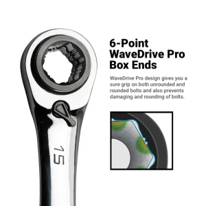 4-in-1 Reversible Box End Ratchet Wrenches, Metric - view 4