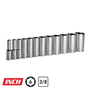 3/8″ Drive Deep Chrome Sockets Set, 5/16 – 1″