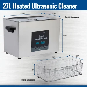 Eastwood 27L Heated Ultrasonic Cleaner with Degas - view 2