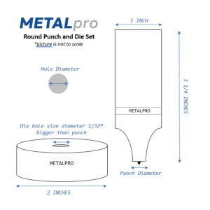 Metal Pro 15/32in. Round Punch and Die Set - view 2