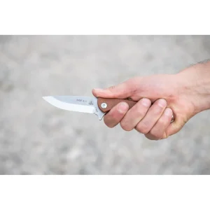 TOPS Knives Mini Scandi Folder Flipper Knife Tan Micarta (3.25″ Sw) (MSF-4.0) - view 2