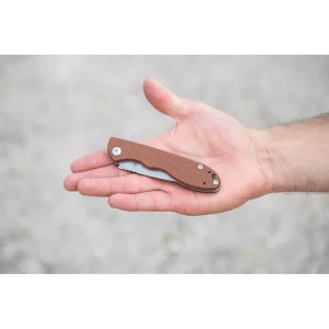 TOPS Knives Mini Scandi Folder Flipper Knife Tan Micarta (3.25″ Sw) (MSF-4.0) - view 3
