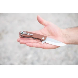 TOPS Knives Mini Scandi Folder Flipper Knife Tan Micarta (3.25″ Sw) (MSF-4.0) - view 4