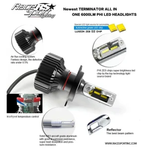 Race Sport Terminator Series 9006 Fanless LED Headlight Kit (1006566) - view 2