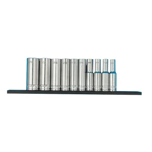 VIM Tools 10 Pc. 1/4” Dr. Deep SAE Socket Set with Black Magrail (S400D)