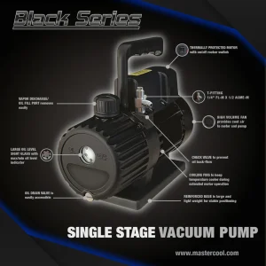 Mastercool Black Series 1.8 CFM Vacuum Pump Single Stage (90059-BL) - view 2