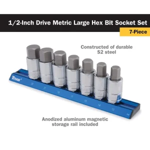 Titan Tools 7 pc. Metric Large Hex Bit Socket Set (16131) - view 2