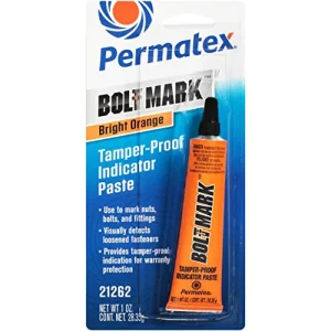 Permatex Bolt Mark Tamper-Proof Indicator Paste Orange 6 ML for Fasteners (21262)