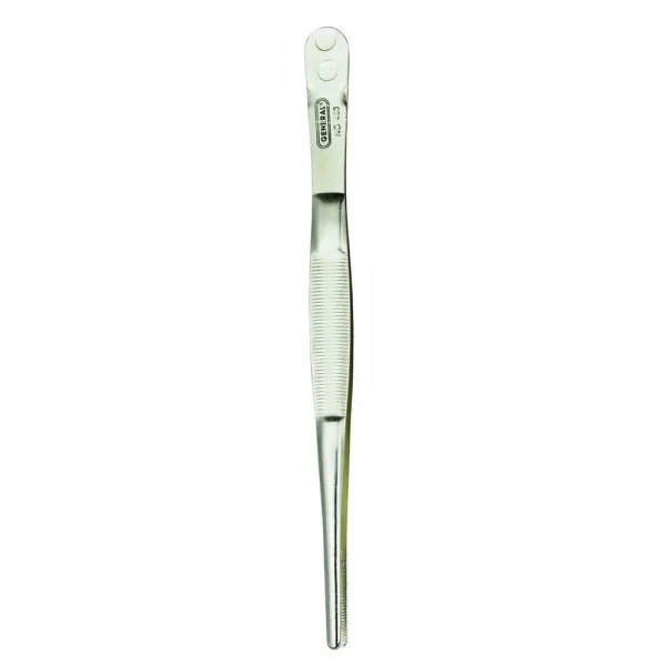 General Tools Industrial Tweezers with Blunt Serrated Tip (403)