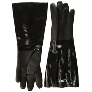 Kinco 7188-L 18″ Pvc Coated Glove with Sandy Finish, Large, Black