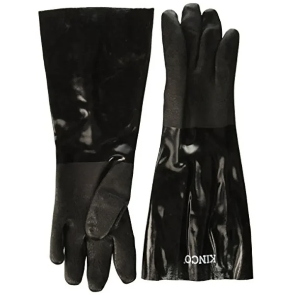 Kinco 7188-L 18″ Pvc Coated Glove with Sandy Finish, Large, Black