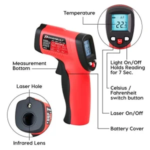 Powerbuilt 648564 Infrared Temperature Gun Non-Contact Laser, Handheld Detector - view 4