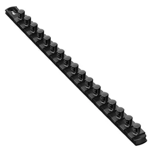 Ernst Black-1/2″ 18” Magnetic Socket Organizer w/17 Lock Clips (8422M)