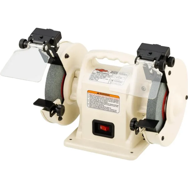 Shop Fox 6″ Portable Bench Grinder with Dual LED Work Lights (W1871)