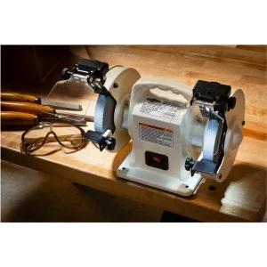 Shop Fox 6″ Portable Bench Grinder with Dual LED Work Lights (W1871) - view 4