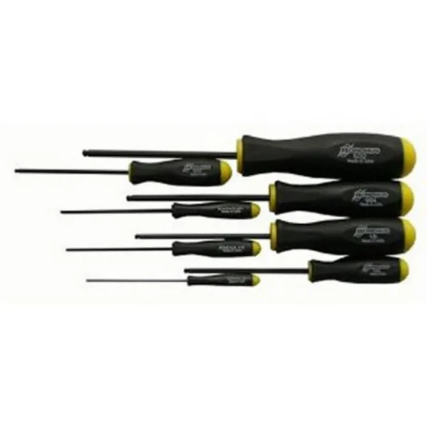 Bondhus 10632 8pc Balldriver Screwdrivers, ProGuard Finish, sizes .050-5/32-Inch