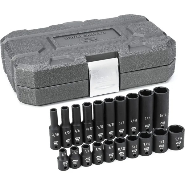 Gearwrench 84900 Impact Socket Set 20 piece 1/4″ Drive SAE