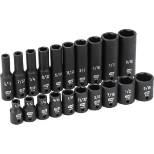 Gearwrench 84900 Impact Socket Set 20 piece 1/4″ Drive SAE - view 2